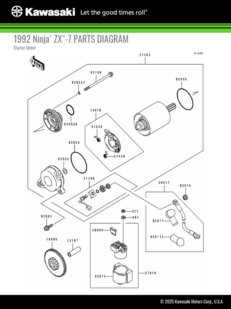 1992 Ninja ZX-7 Parts Diagram & List | PDF