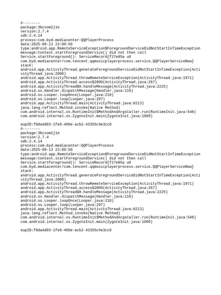 Foreground Service Exception in Android | PDF