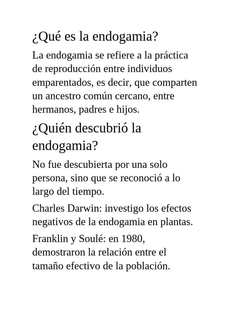 Definición de Endogamia y Su Historia | PDF