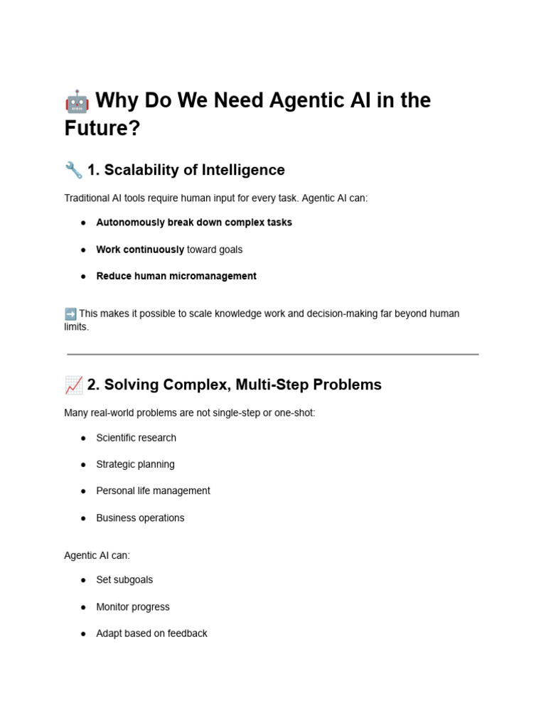 Importance of Agentic AI for Future | PDF | Artificial Intelligence ...
