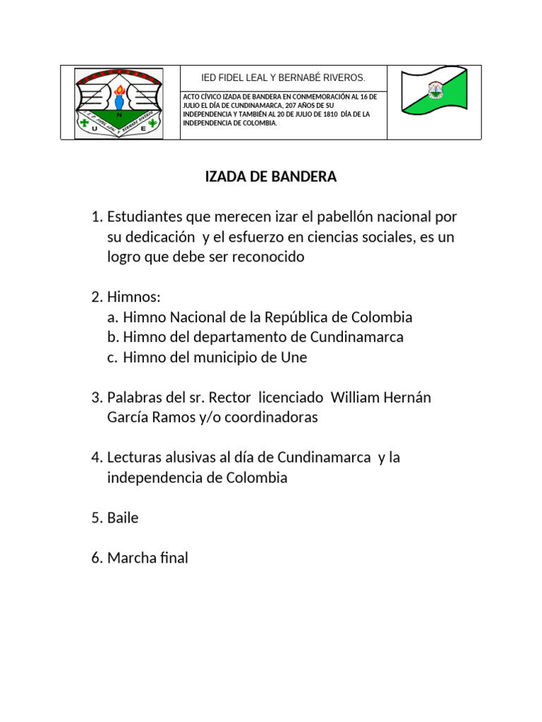 Izada de Bandea 20 Julio | PDF