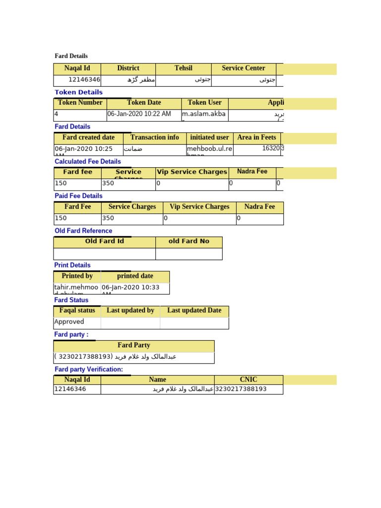Fard Details and Token Information | PDF | Computer Access Control ...