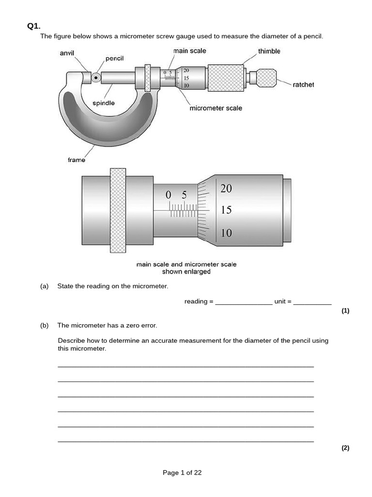 Measuring Diameter and Volume with Micrometers | PDF