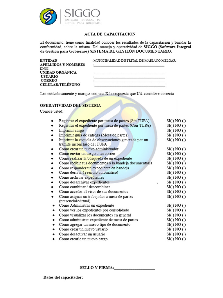 Resultados de Capacitación SIGGO | PDF | Informática