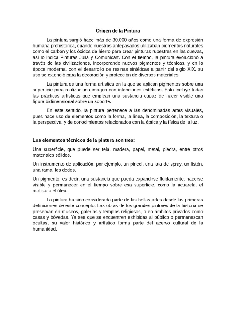 Origen y evolución de la pintura | PDF