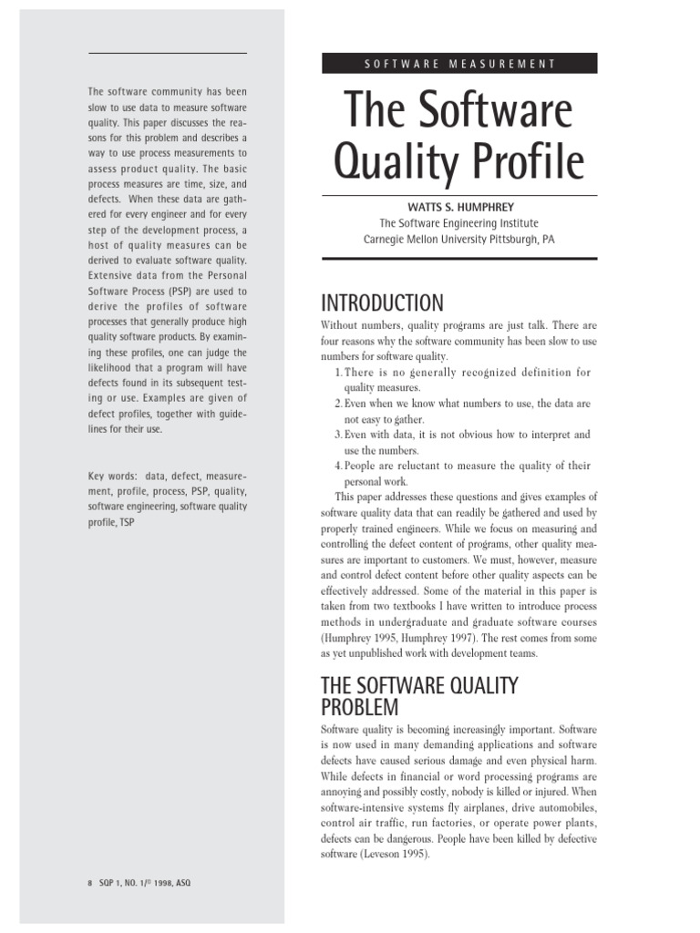 Measuring Software Quality Effectively | PDF | Software Bug | Software ...