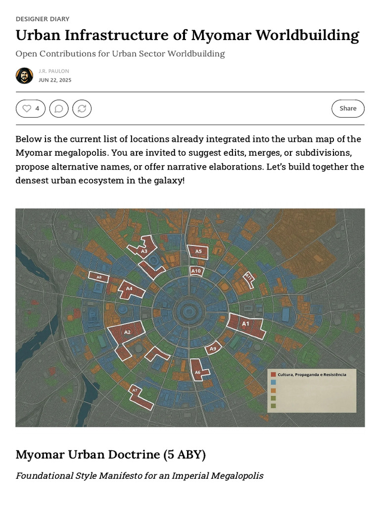 Urban Infrastructure of Myomar Worldbuilding | PDF