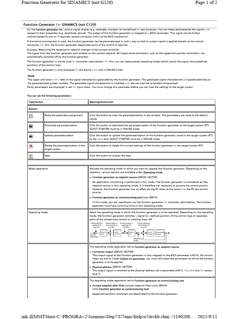 Function Generator Setup for SINAMICS | PDF | Parameter (Computer ...