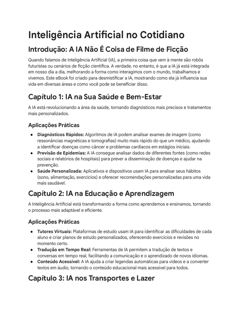 Como a IA Transforma o Cotidiano | PDF | Inteligência artificial ...