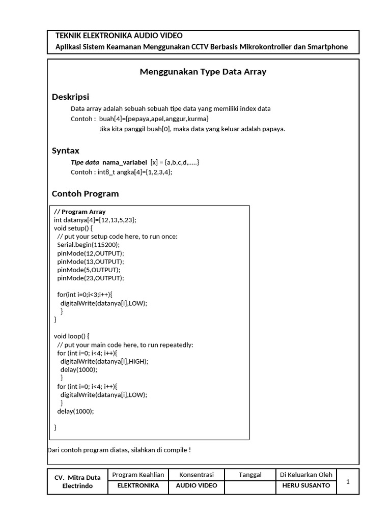 Menggunakan Tipe Data Array | PDF
