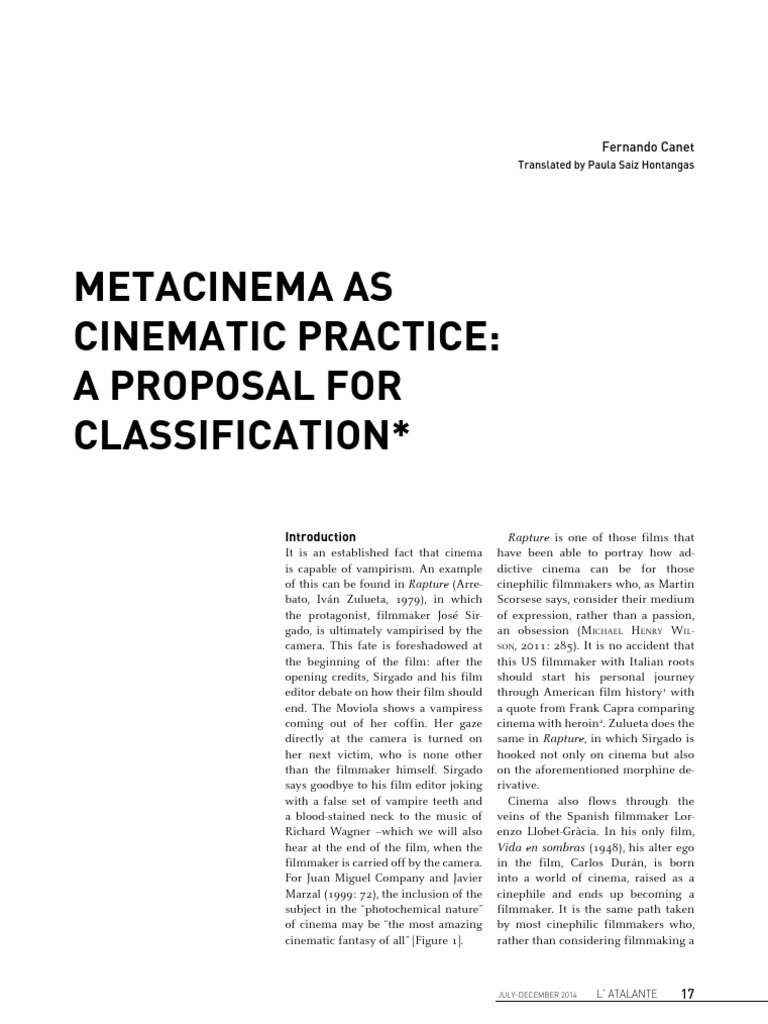 N 18 Metacinema As Cinematic Practice A | PDF | Postmodernism