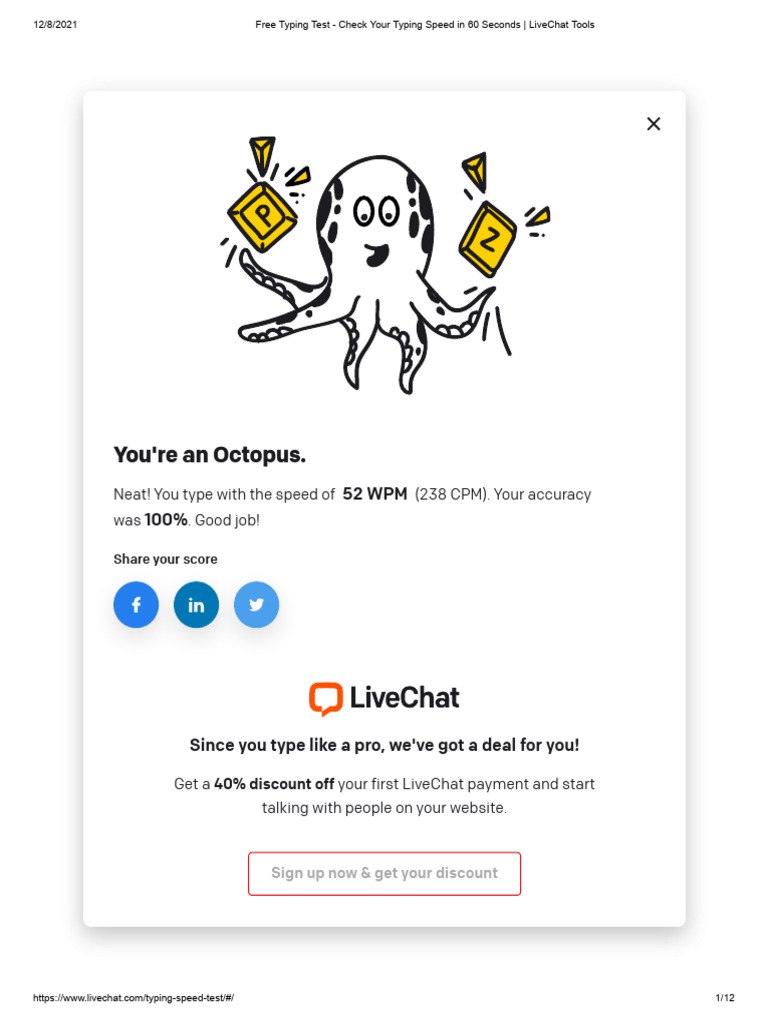 Free Typing Test - Check Your Typing Speed in 60 Seconds - LiveChat ...