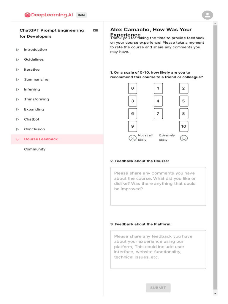 Course Feedback | PDF