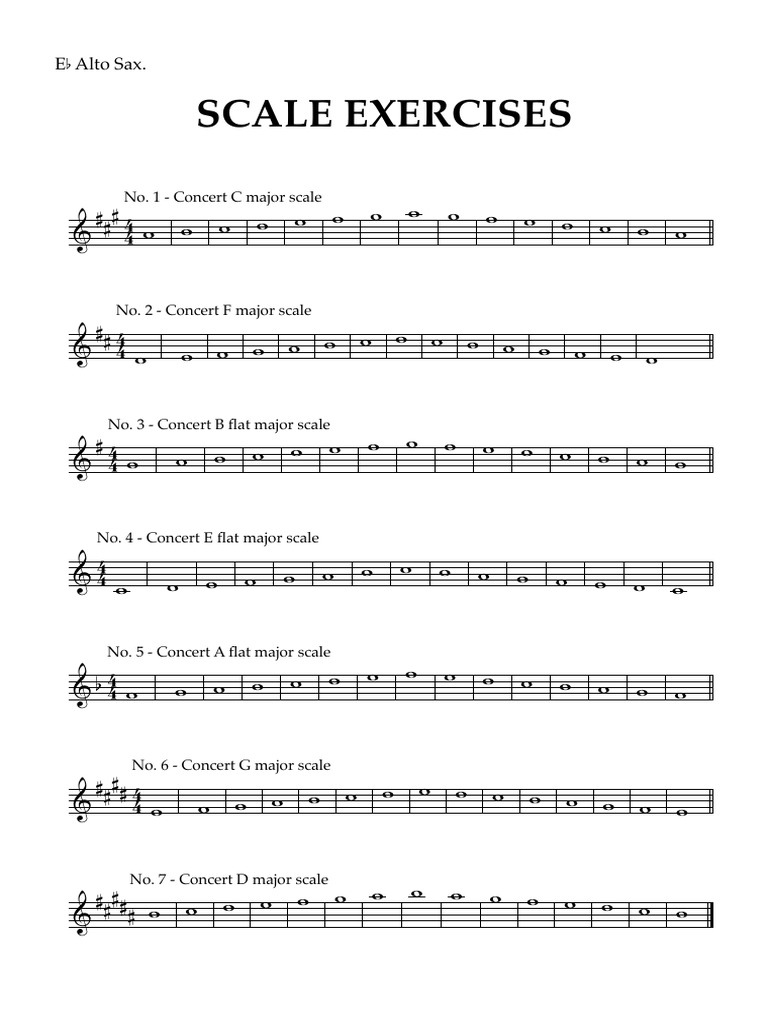 Eb Alto Sax. Scale Exercise 1 PDF