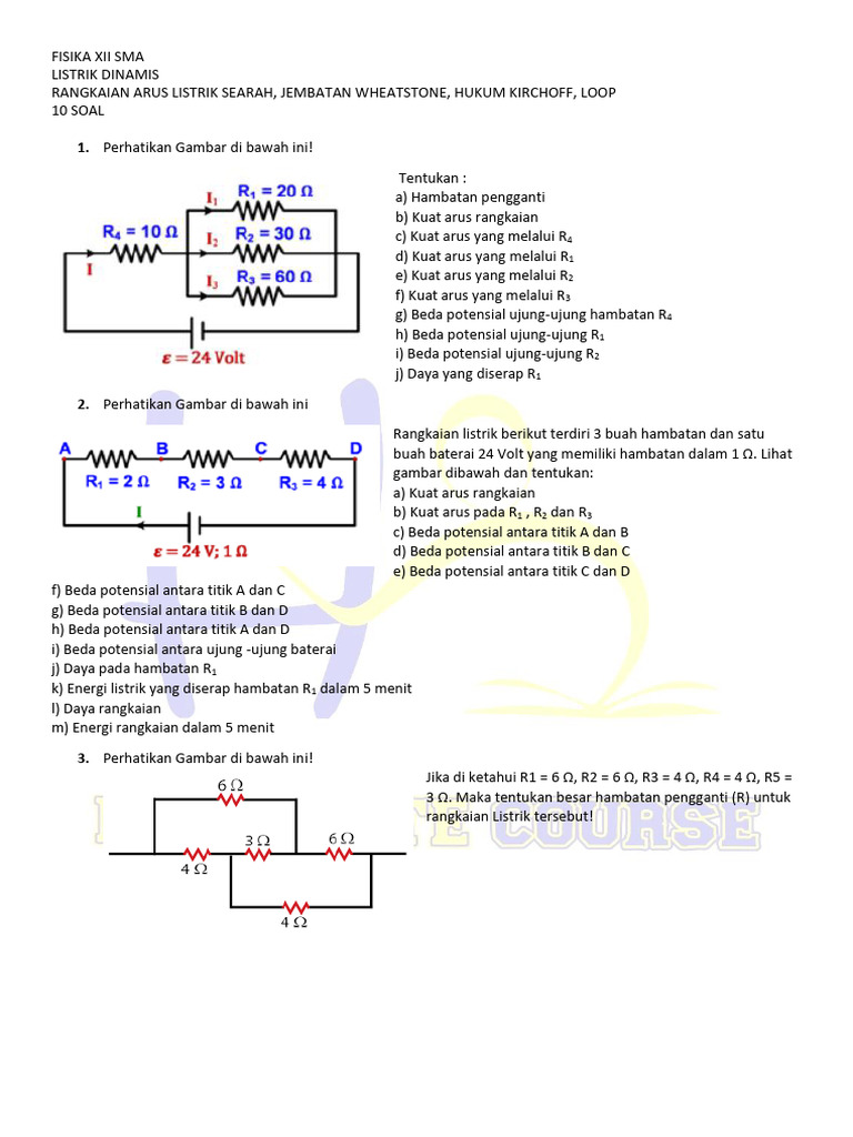 Soal Fisika Listrik Dinamis SMA | PDF