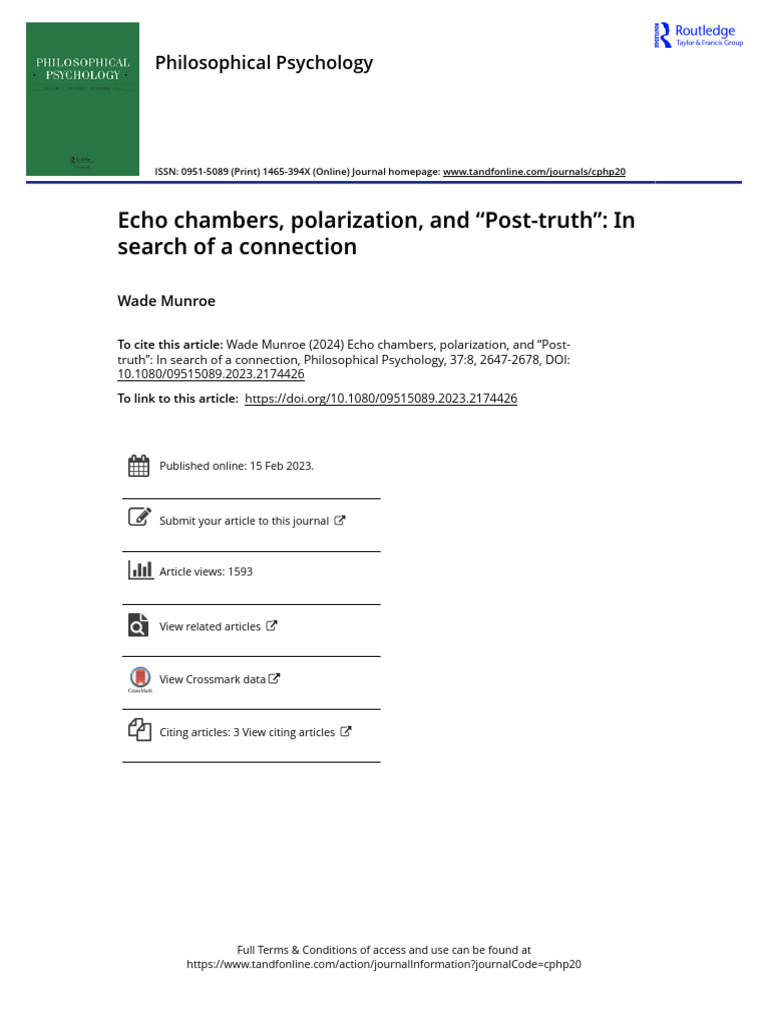 Echo Chambers Polarization and Post-truth in Search of a Connection ...