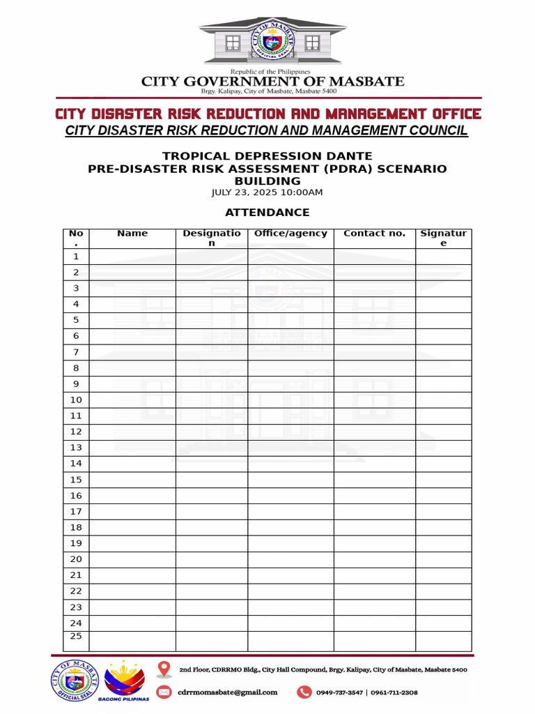 PDRA for Tropical Depression Dante | PDF