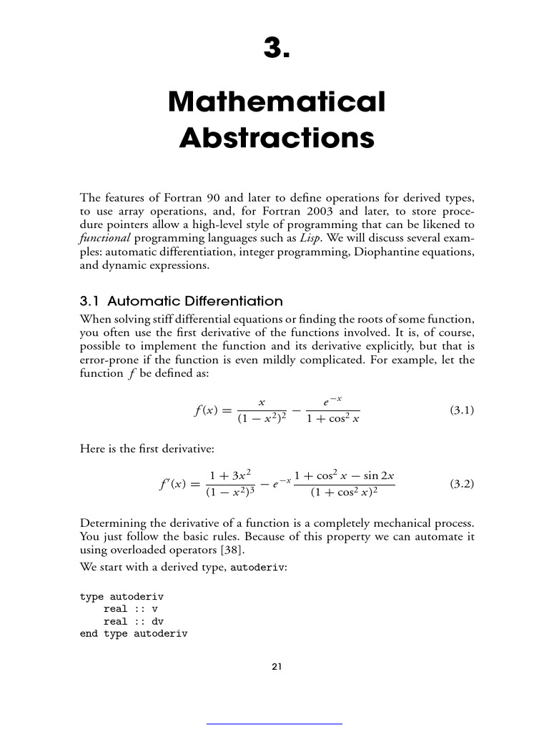 Automatic Differentiation in Fortran | PDF | Function (Mathematics ...