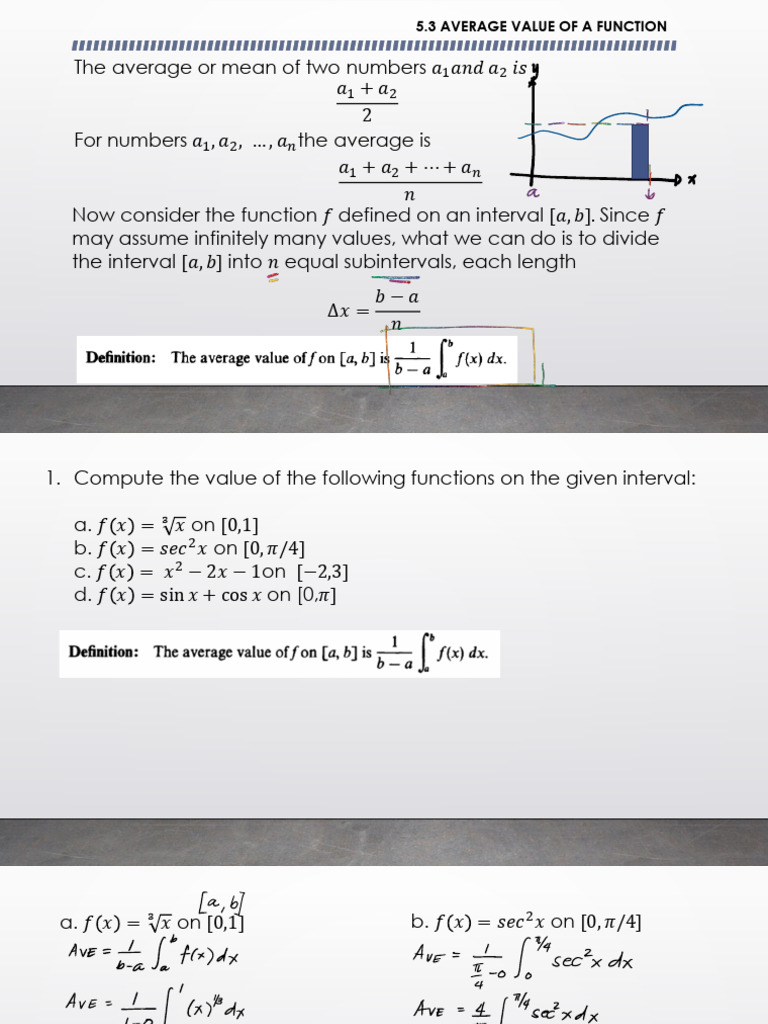 Average Function Values and Arc Lengths | PDF