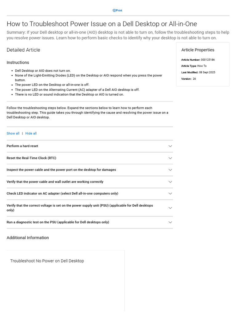 Troubleshooting Dell Power Issues | PDF | Power Supply | Dell