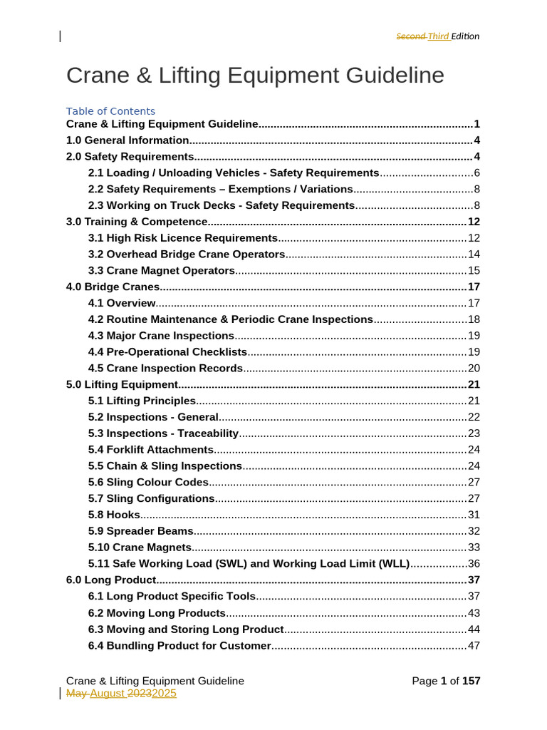 Crane and Lifting Equipment Guideline (All Sections) - Third Edition ...