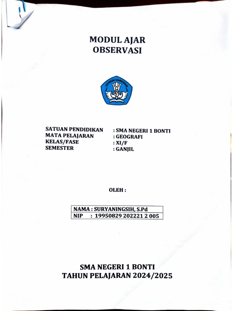 Contoh Modul Ajar Kurikulum Merdeka Sma Bonti | PDF