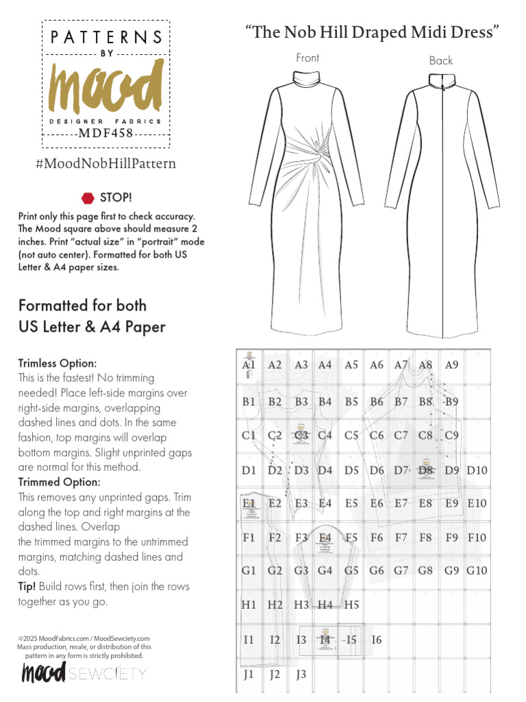 Nob Hill Midi Dress Pattern Guide | PDF | Chess Openings | Chess Theory