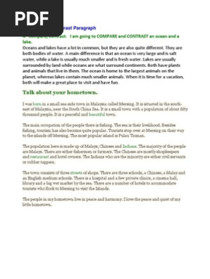 Compare and Contrast Paragraph
