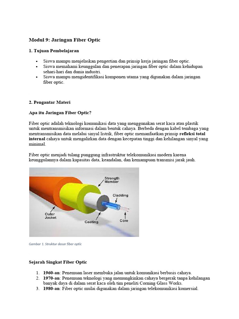 Data dalam Bentuk Cahaya Fiber Optic | PDF