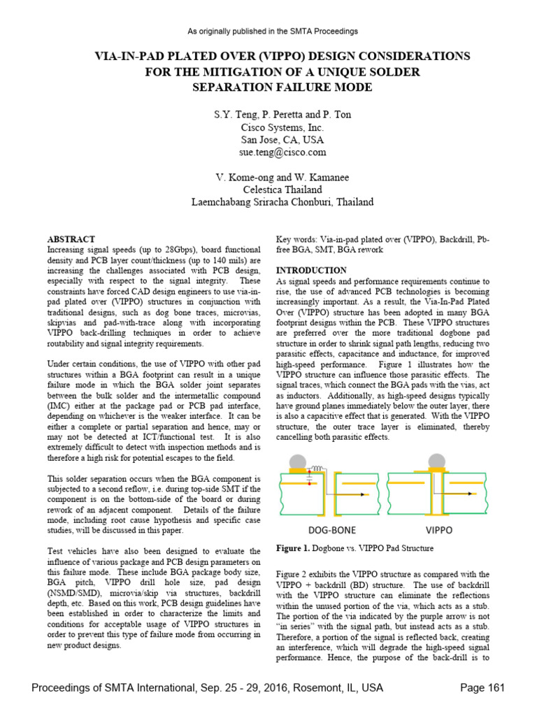 VIPPO Design Guidelines for Solder Integrity | PDF | Printed Circuit ...