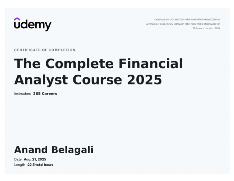 Udemy Course Certificate | PDF