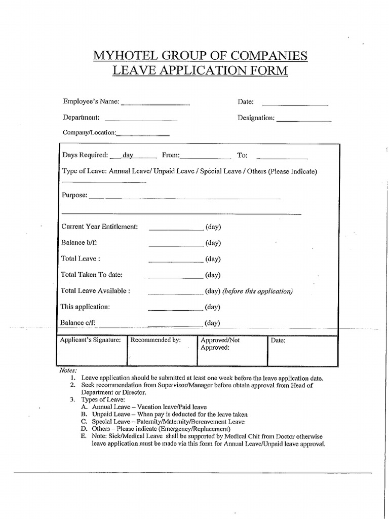 Leave Form | PDF