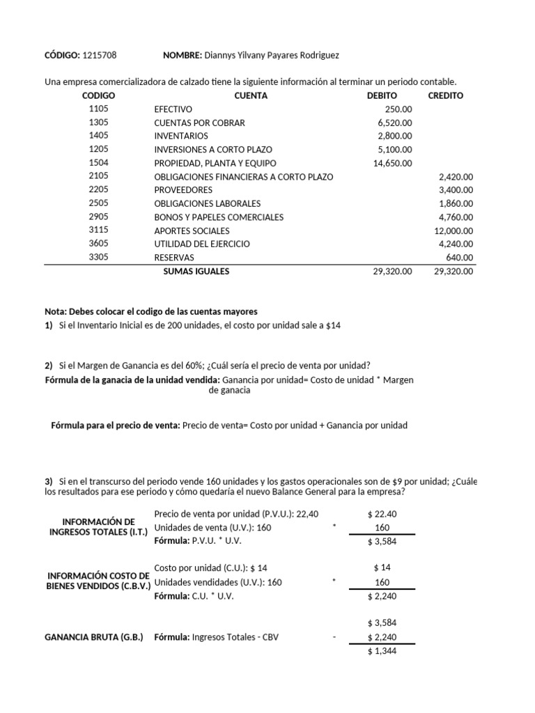 Balance General y Estado de Resultados | PDF | Economias | Servicios ...