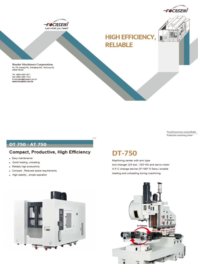 DT 750 & AT 750 Machining Centers | PDF | Rotation | Machines