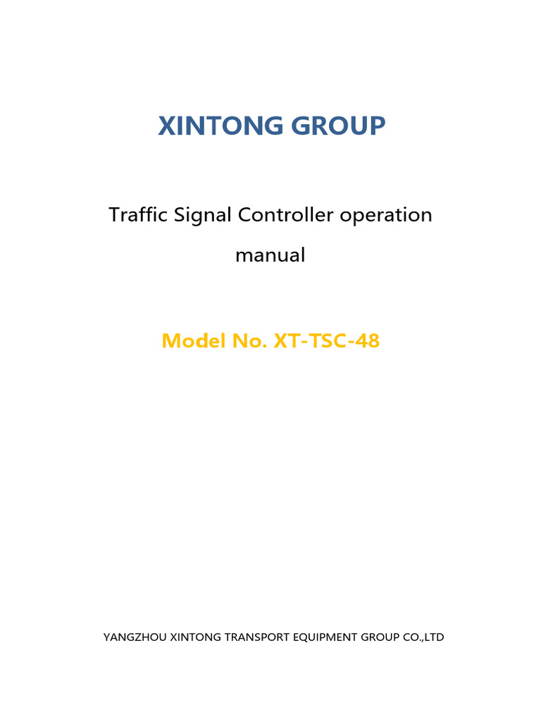 XT-TSC-48Taffic Light Controller Operation Manual | PDF | Traffic Light ...