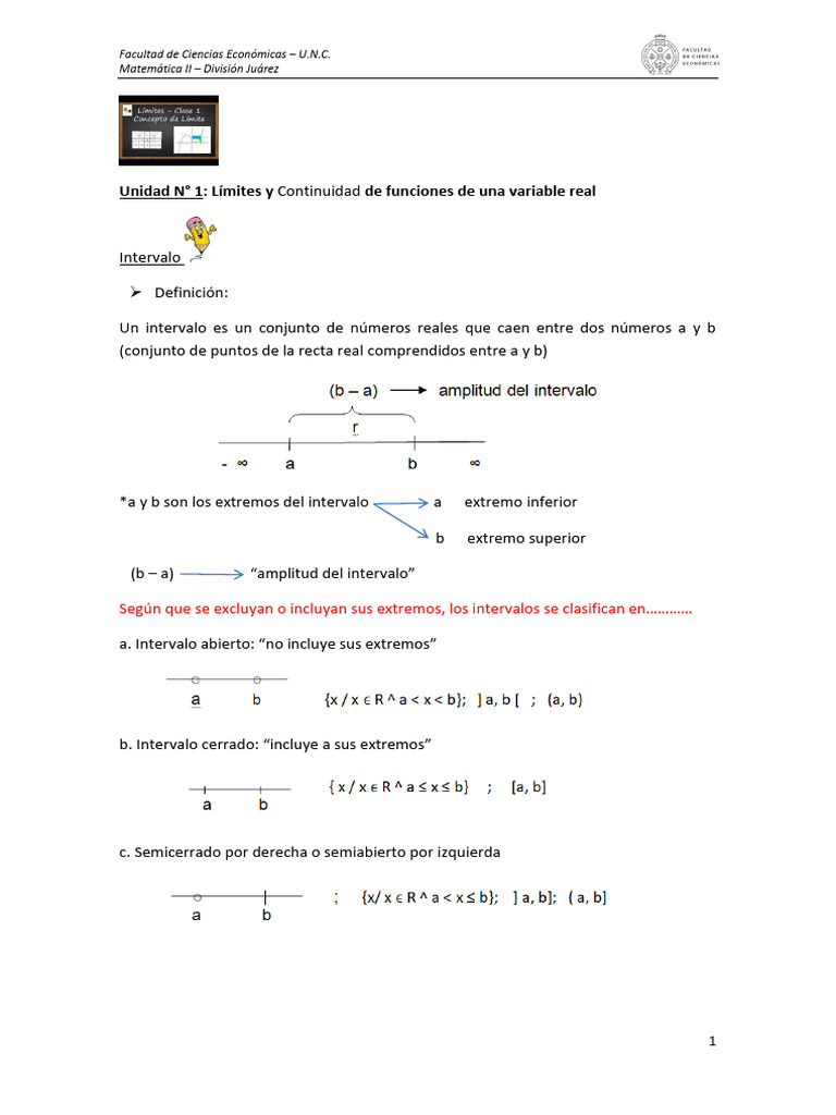 Matematica Ii Pdf Intervalo Matemáticas Infinito