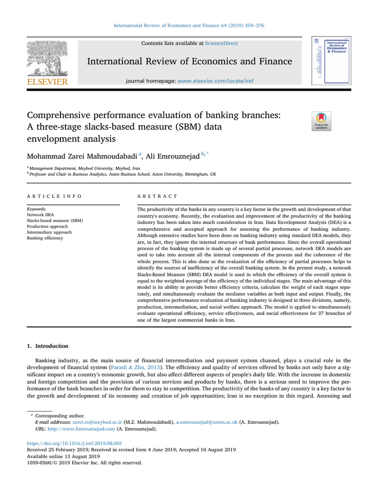 Banking Branch Performance Evaluation | PDF | Private Sector | Money
