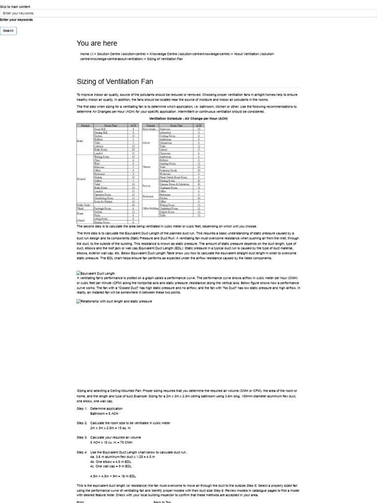 Sizing Guidelines for Ventilation Fans | PDF | Ventilation ...