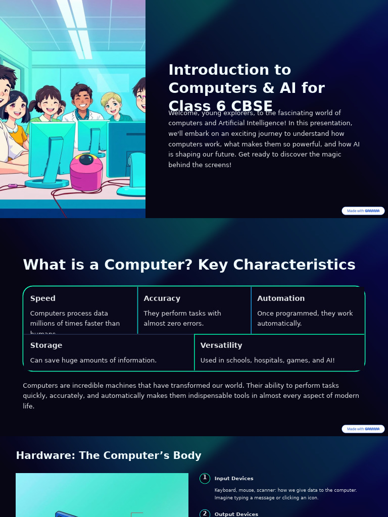 Introduction To Computers and AI For Class 6 CBSE | PDF | Computer Data ...