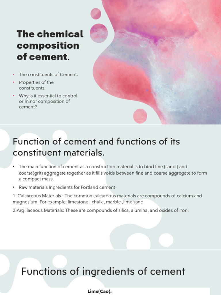 Chemical Composition of Cement Explained | PDF | Cement | Lime (Material)