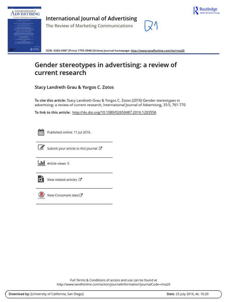 Gender Stereotypes in Advertising Review | PDF | Gender Role | Stereotypes