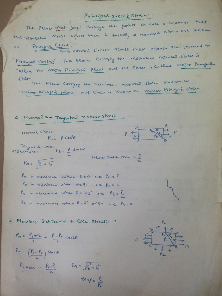 Principal Stress and Strain Mos | PDF