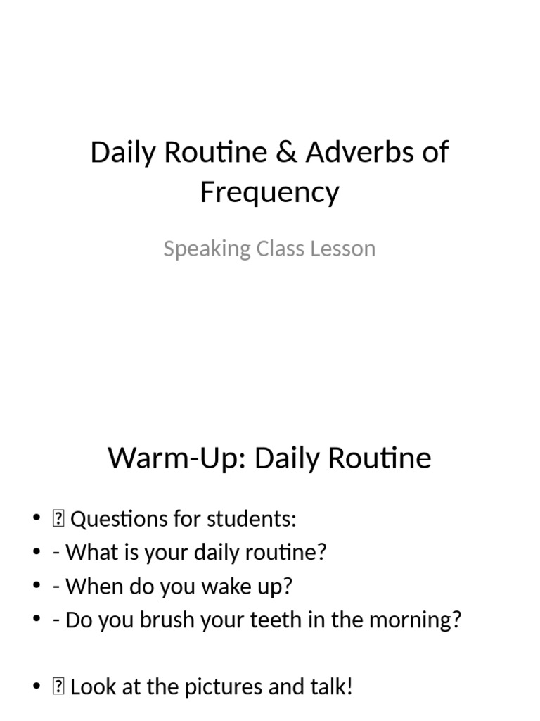 Daily Routine with Adverbs of Frequency | PDF