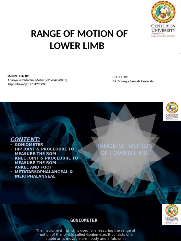 Measuring Lower Limb Range of Motion | PDF | Anatomical Terms Of Motion ...
