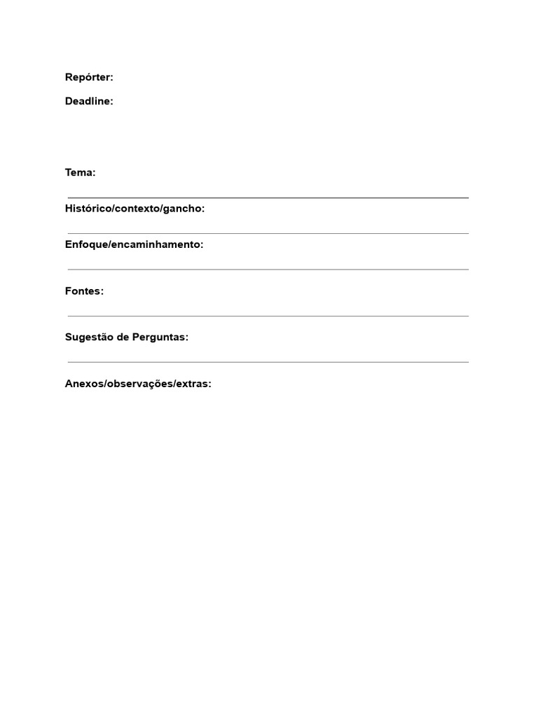 Modelo de Pauta | PDF