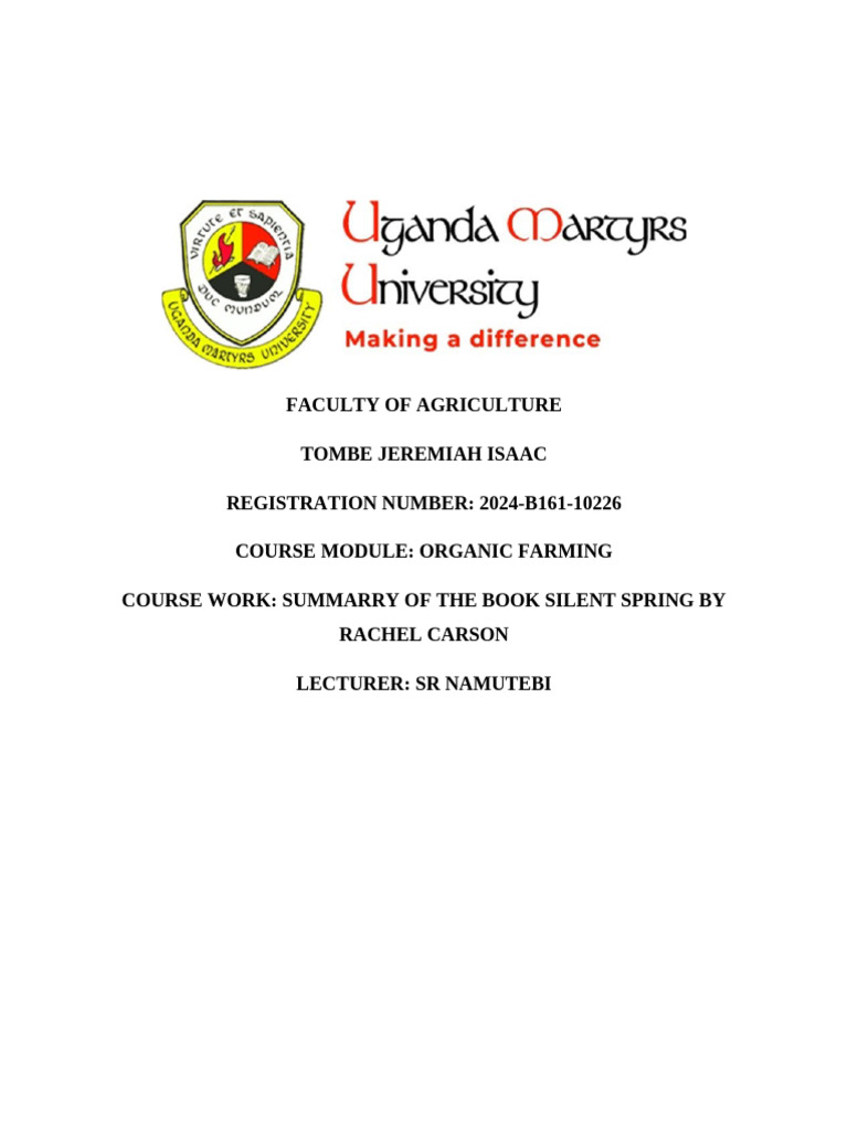 Summary of Silent Spring by Rachel Carson | PDF