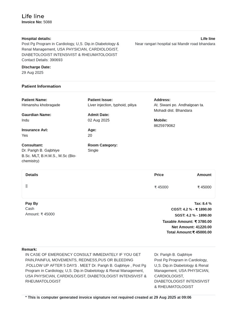 Medical Bill Template 1 | PDF | Medicine | Health Care