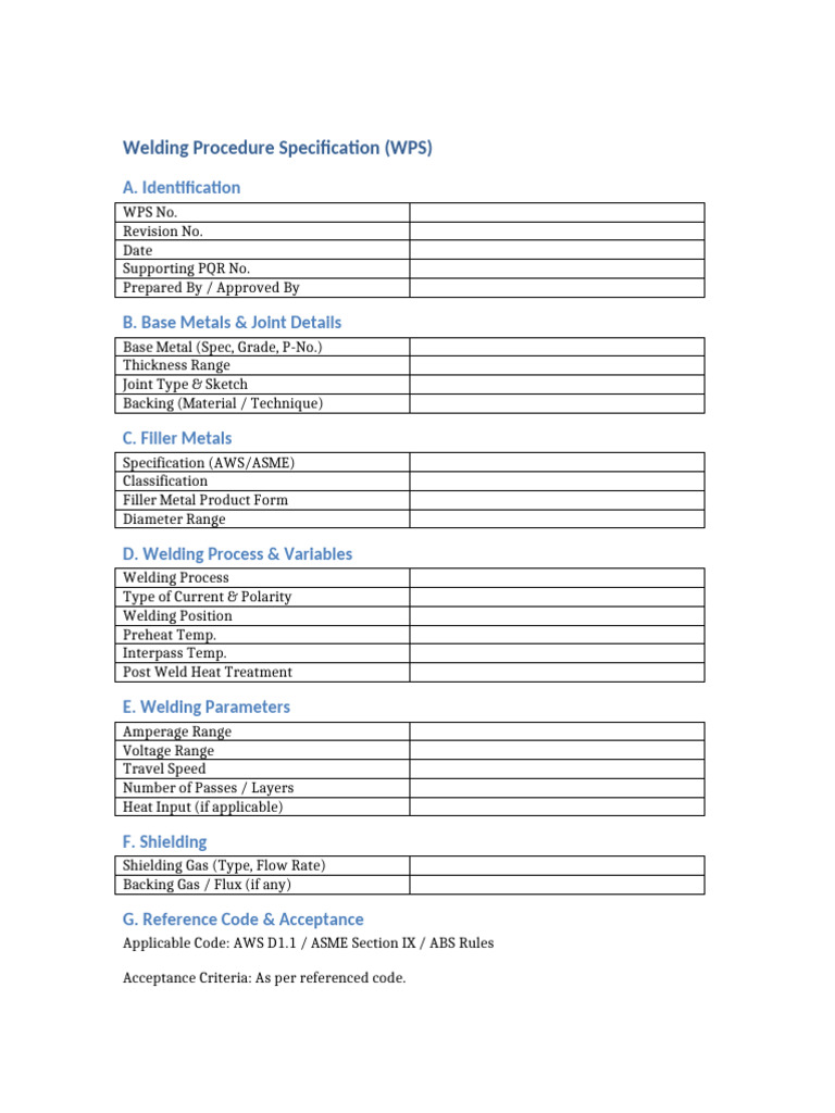 Welding Procedure Specification Guide | PDF
