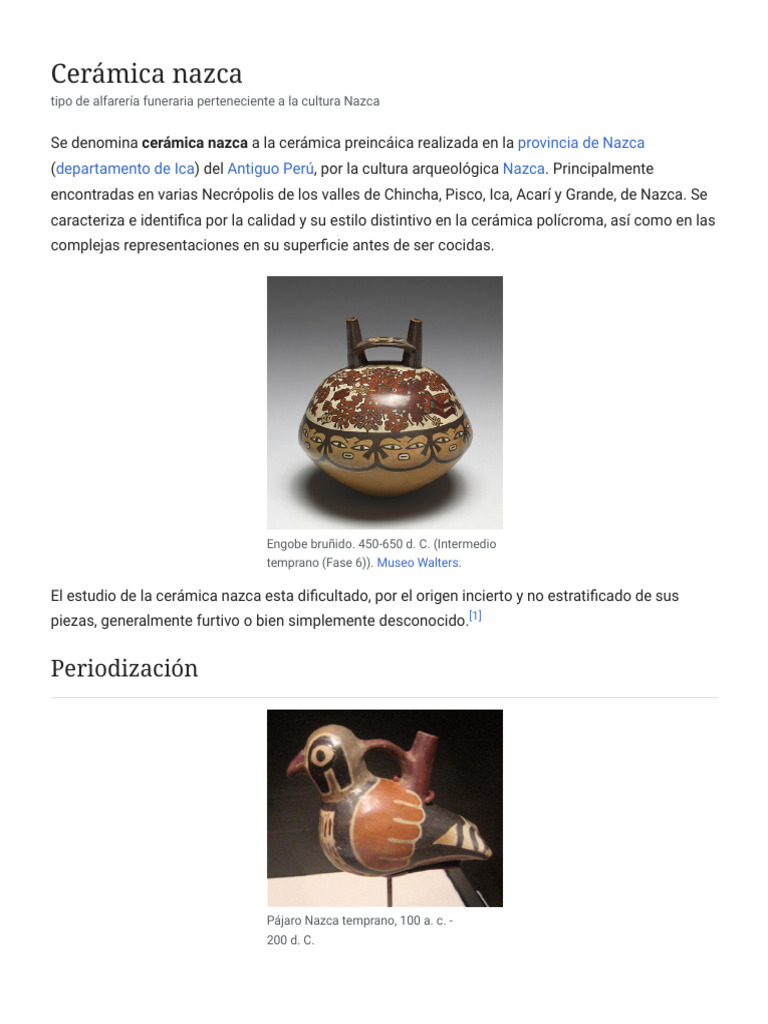 Cerámica de la Cultura Nazca | PDF | Cerámica