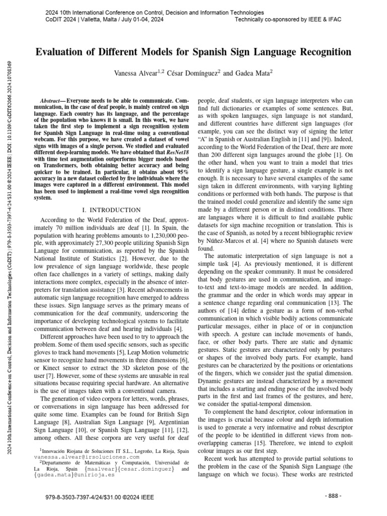 Spanish Sign Language Recognition Models | PDF | Deep Learning | Sign ...